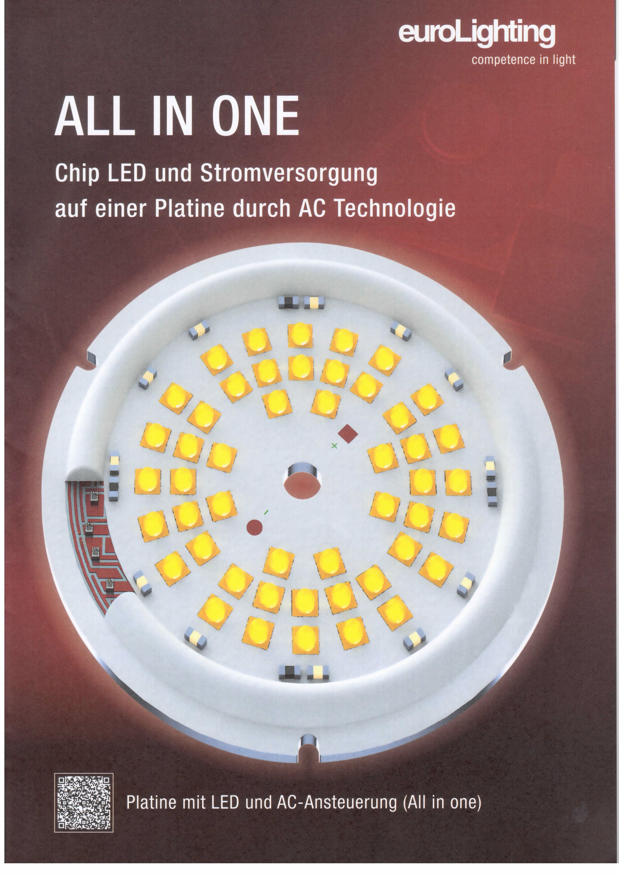 Der ALL IN ONE-Katalog gibt auf 16 Seiten einenÜberblicküber die AC-Technologie von euroLighting.