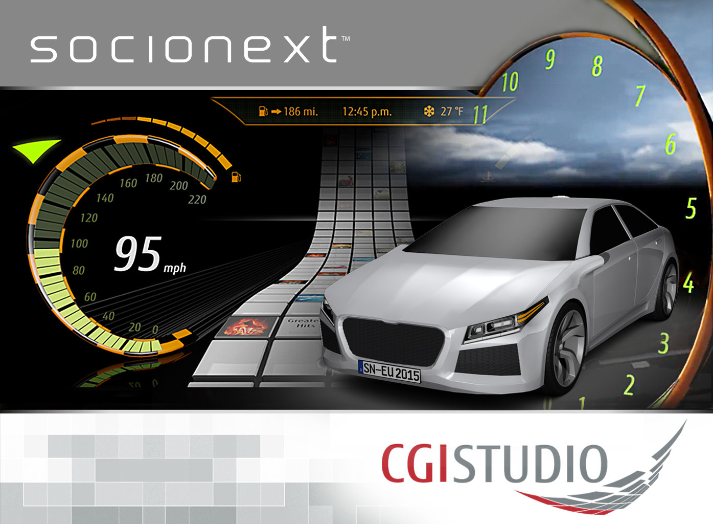 Socionext Embedded Software Austria mit CGI Studio eine der modernsten HMI-Design-Software.