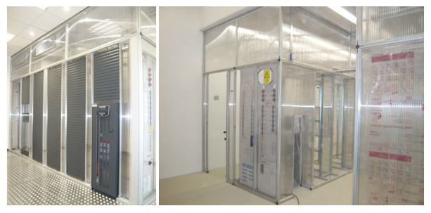 Kaltgangseite in der IT Compact-Serie / 	Doppelreihige Conect-Lösung vor derÜbergabe