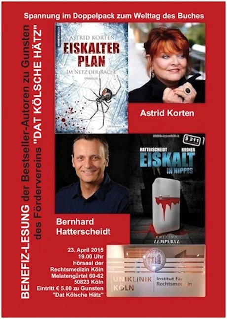 Thrille-Benefiz-Lesung in der Rechtsmedizin Köln am 23.4.2015 - 19.00 Uhr