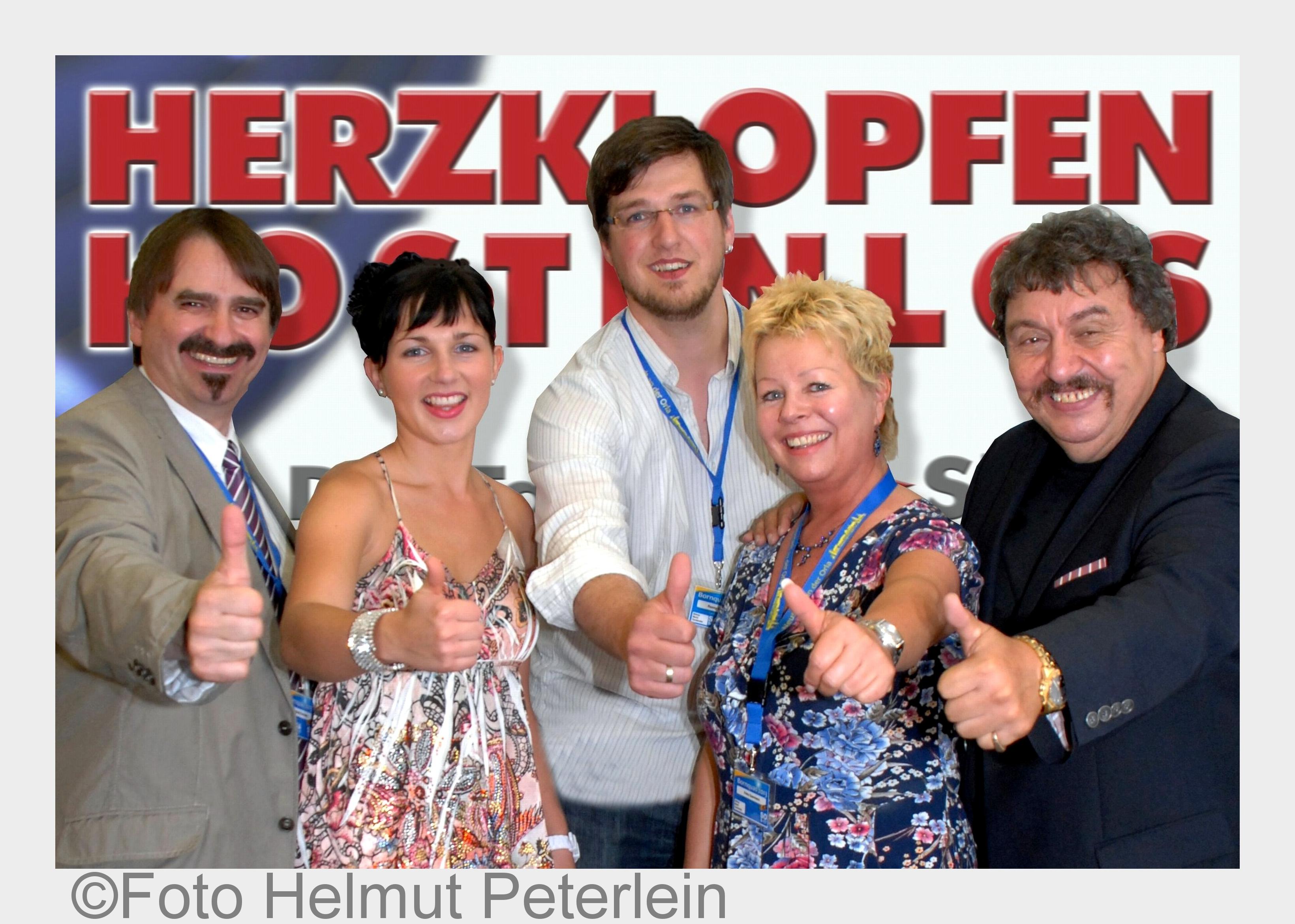 Talenteshow-Team mit Achim Mentzel, Petra Quermann, Ronny Schwalbe, Romy und Andreas Dornheim (v.r.)
