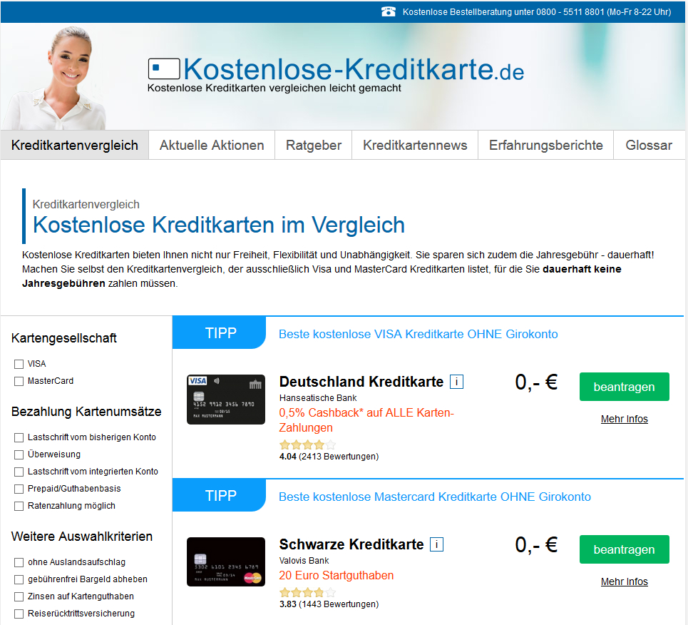 Kostenlose Kreditkarte