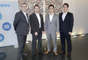 (v. l.) S. Liss, Samsung SDS, M. Gocht, ISEC7, T. Song, Samsung SDS, S. Kim, Samsung SDS