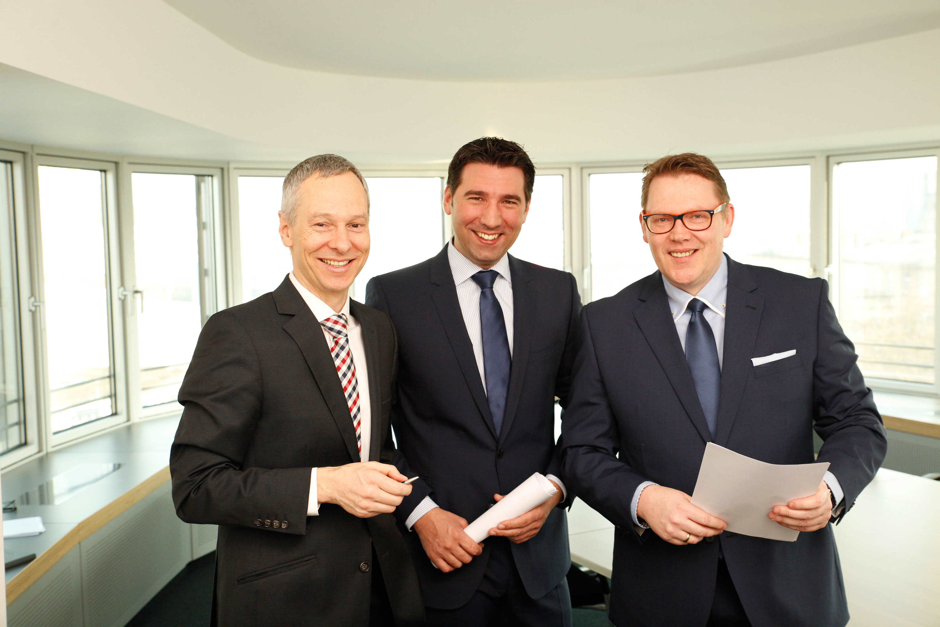 Das Vorstandsteam der Aktivbank AG, v.l.n.r.: Gerhard Glesel, Frank Geisen, Hauke Kahlcke.