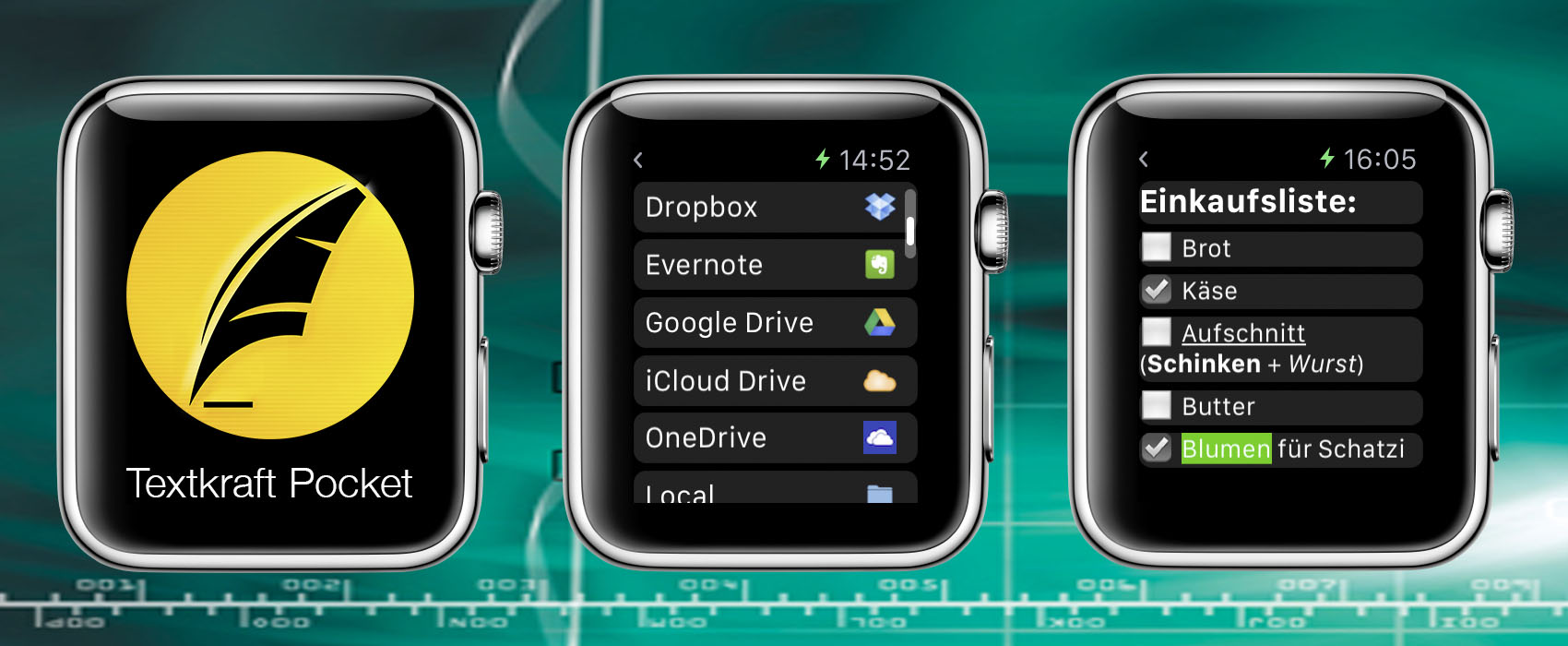 Textkraft Pocket auf der Apple Watch Textkraft Pocket auf der Apple Watch