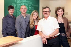 Das ViATiCO Team (von links): Jonas Voss, Marcel Kohn, Fiona Kerstgens, Joachim Tatje, Nicole Lauber