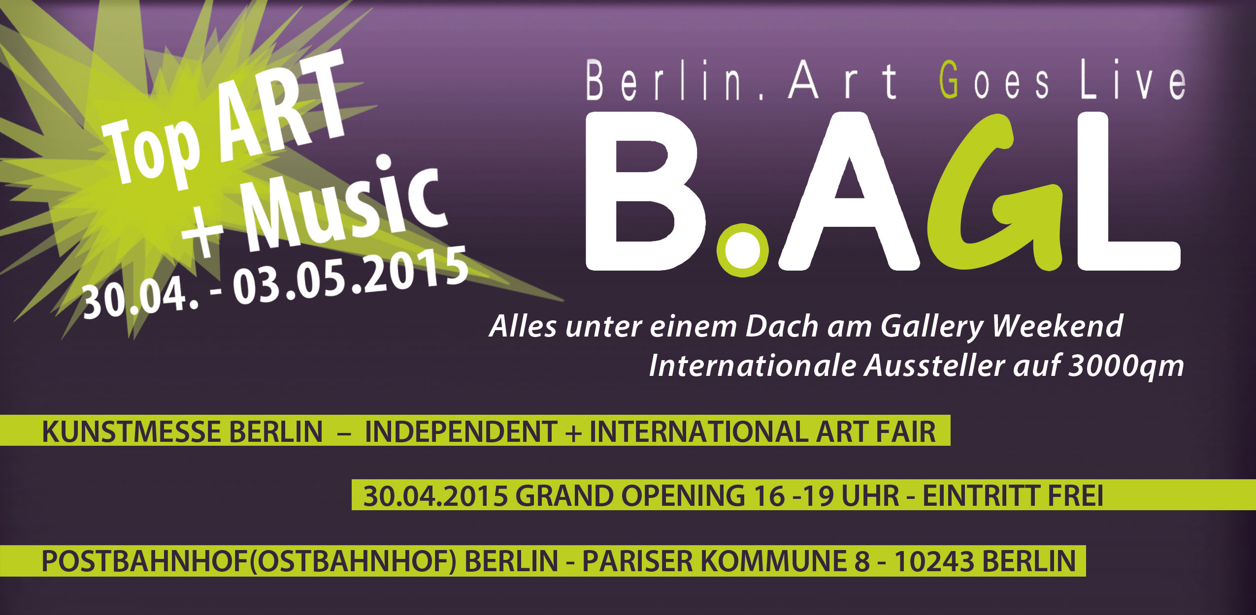 Kunstmesse B.AGL parallel zum Gallery Weekend 2015