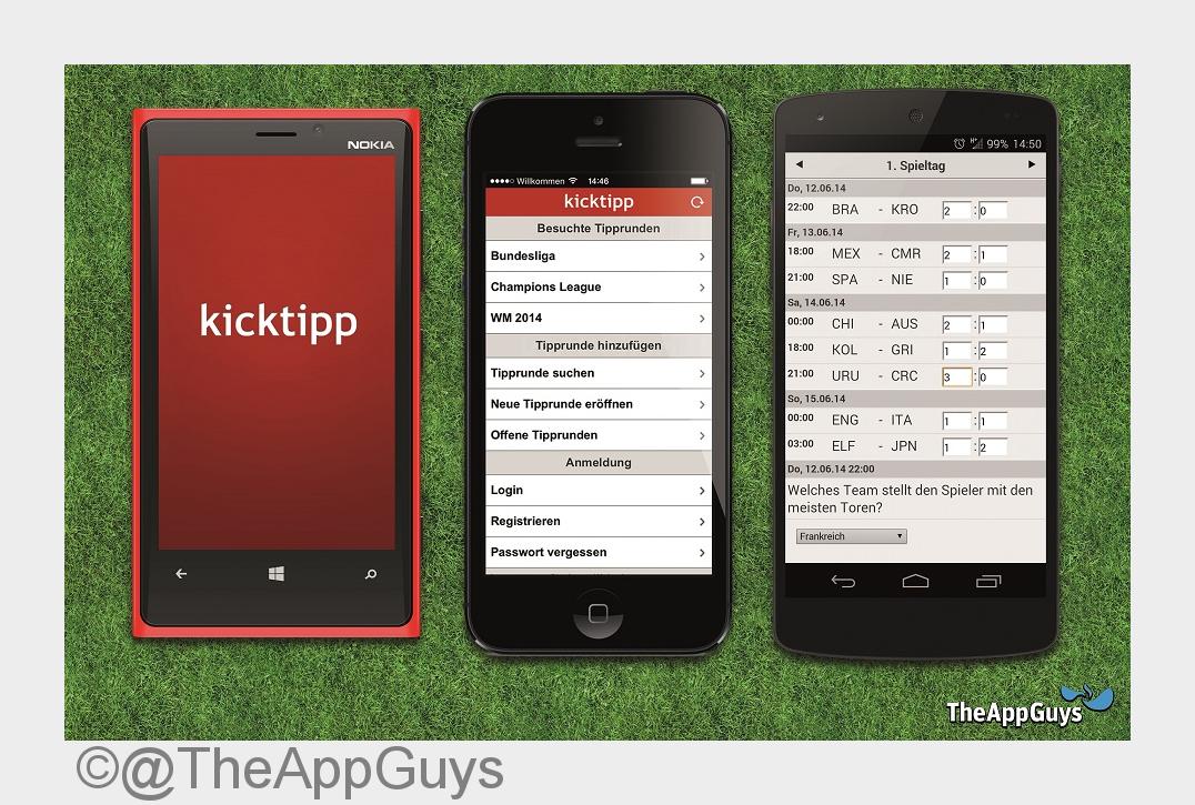 Kicktipp auf der Apple Watch (Bildquelle: @TheAppGuys)