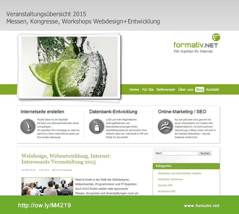 Interessante Veranstaltungen 2015: Webdesign, Webentwicklung, Programmierung, Onlinemarketing