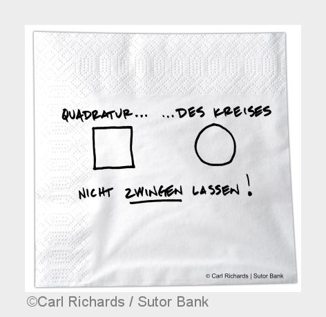 Aktien als Anleihealternative sind wie eine Quadratur des Kreises. (Bildquelle: Carl Richards / Suto