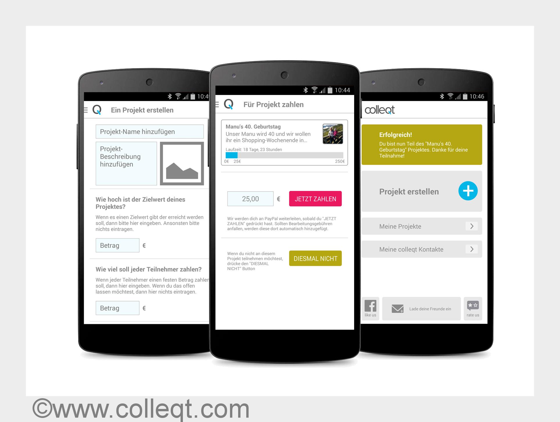 Neu: Mit kostenloser App schnell und einfach gemeinsam zahlen - www.colleqt.com (Bildquelle: www.col