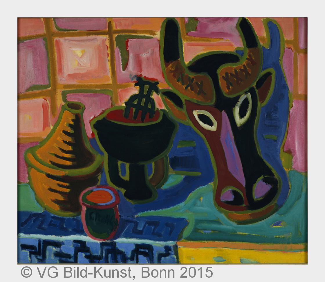 Karl Schmidt-Rottluff, Afrikanisches, 1954,Öl auf Leinwand, 76 x 90 cm, Brücke-Museum Berlin (Bildqu