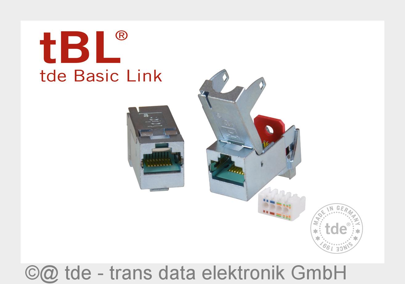 tBL RJ45 Keystone Modul (Bildquelle: @ tde - trans data elektronik GmbH) tBL RJ45 Keystone Modul (Bildquelle: @ tde - trans data elektronik GmbH)