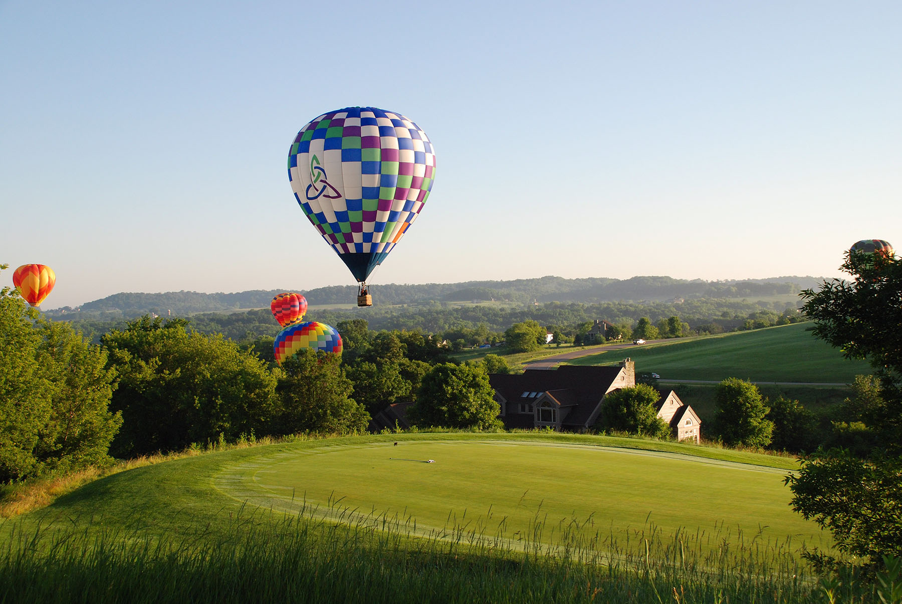 Heißluftballonsüber der Region bei Galena in Illinois. Heißluftballonsüber der Region bei Galena in Illinois.