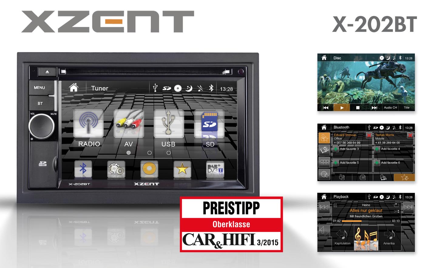 Preistipp?der X-202BT, Xzents neues Multimediasystem fürs Auto
