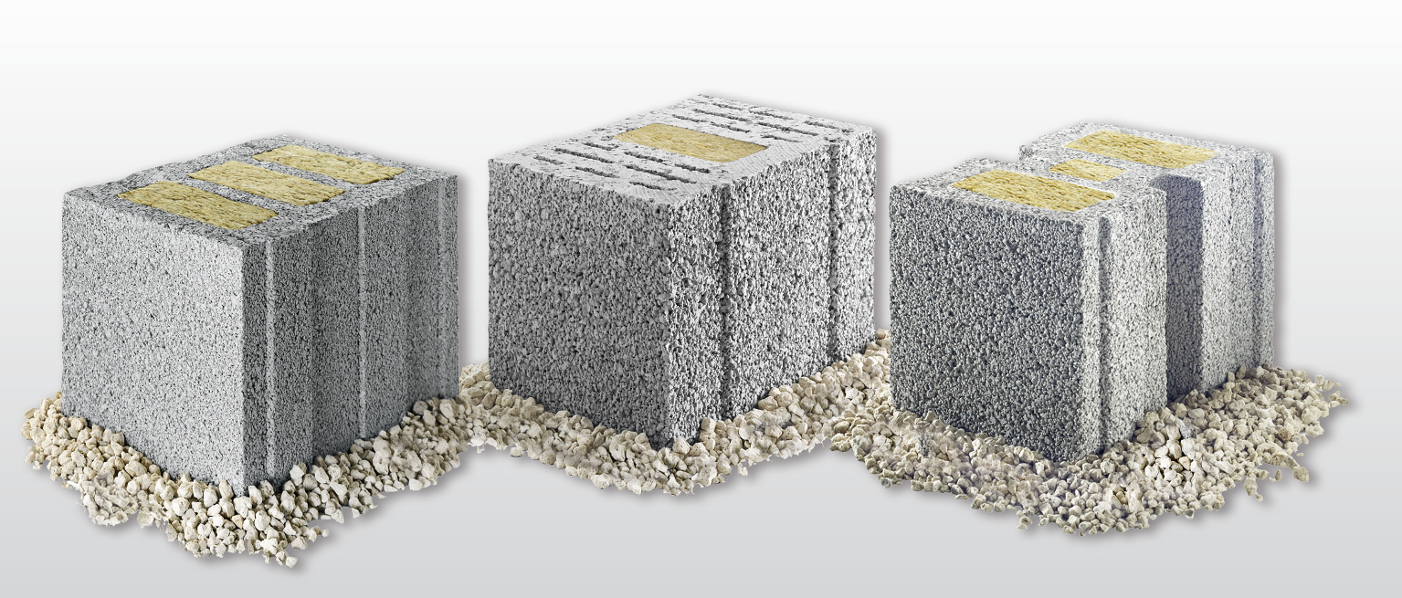 Gefüllte Leichtbeton-Mauersteine von KLB mit Dämmstoffstecklingen überzeugen dank ihrer hervorragend Gefüllte Leichtbeton-Mauersteine von KLB mit Dämmstoffstecklingen überzeugen dank ihrer hervorragend
