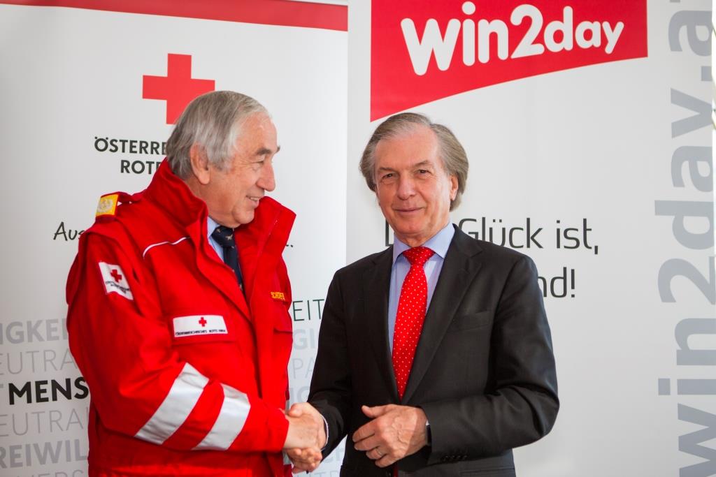Weltrotkreuztag: Einloggen für den guten Zweck bei win2day