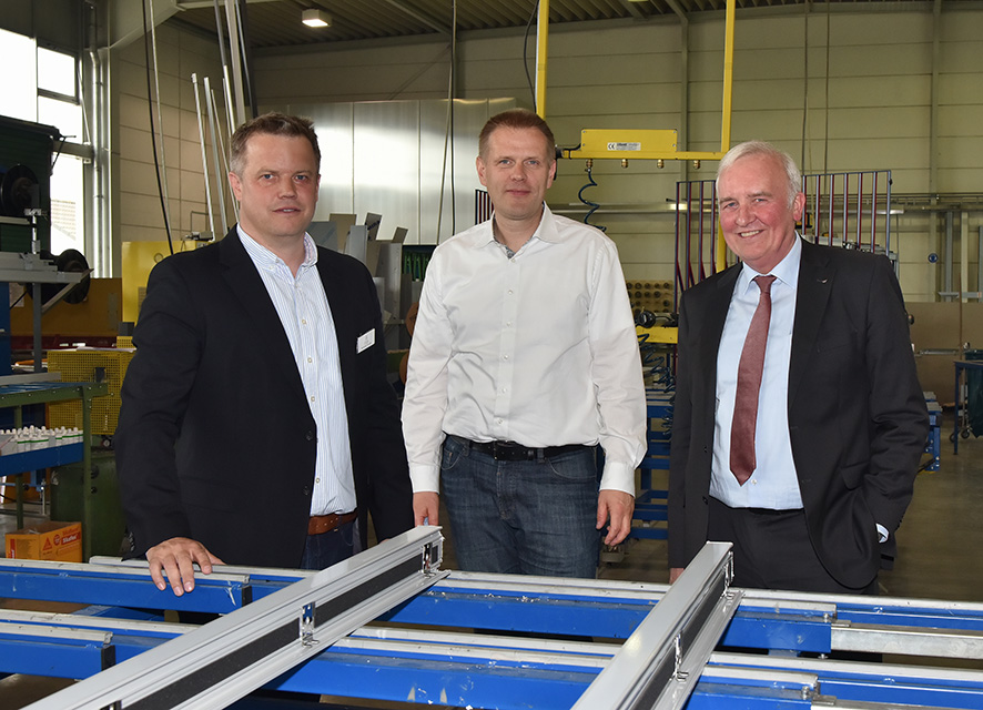 Andreas Grimm, Architekt Thomas Meyer, Prof. Dr. Winfried Heusler (v.l.n.r.)