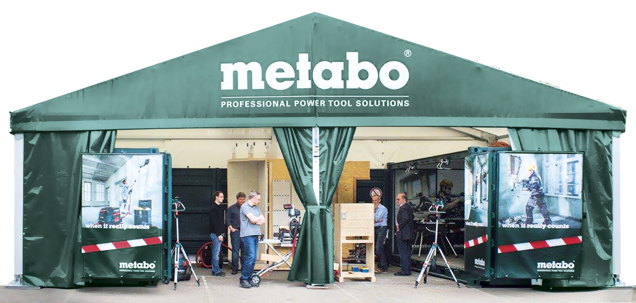 Der mobile Messestand von Metabo. Foto: Metabo Der mobile Messestand von Metabo. Foto: Metabo