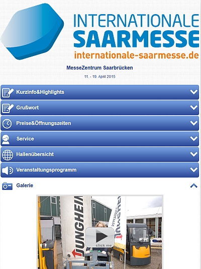 Die teggee-Page der 66. Internationalen Saarmesse