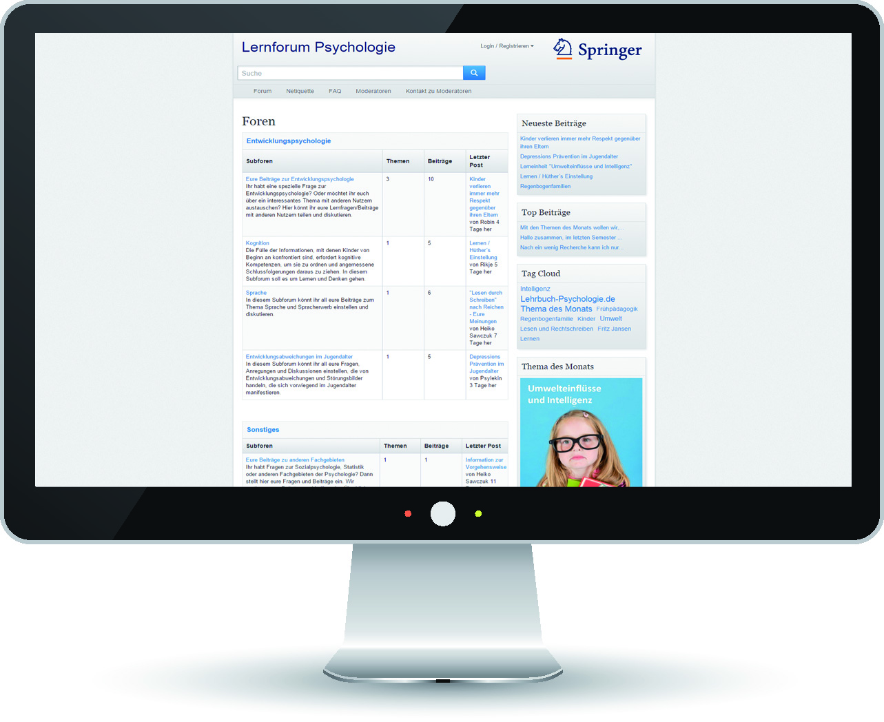 Das Lernforum Psychologie wurde von der Digitalagentur KEEUNIT aus Mainz konzipiert