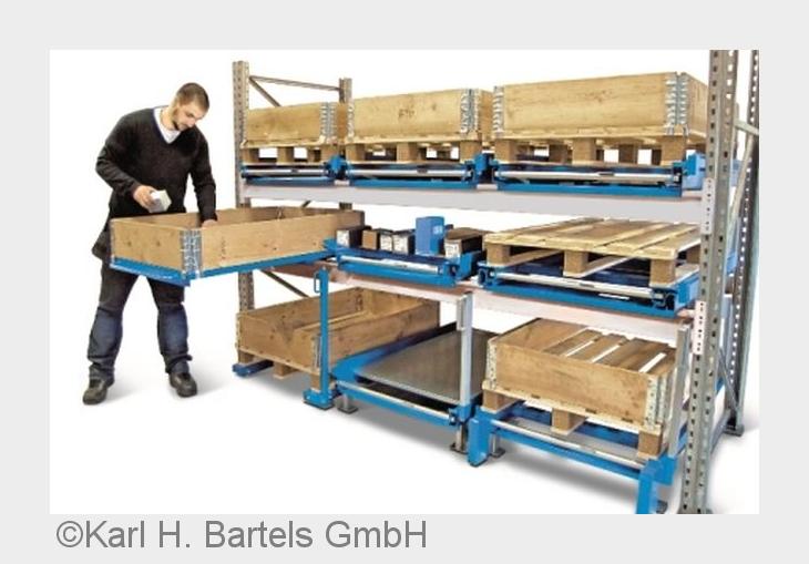 Das Etagen-Schubfach von Karl H. Bartels ermöglicht einen maximal ergonomischen Zugriff auf Waren (B