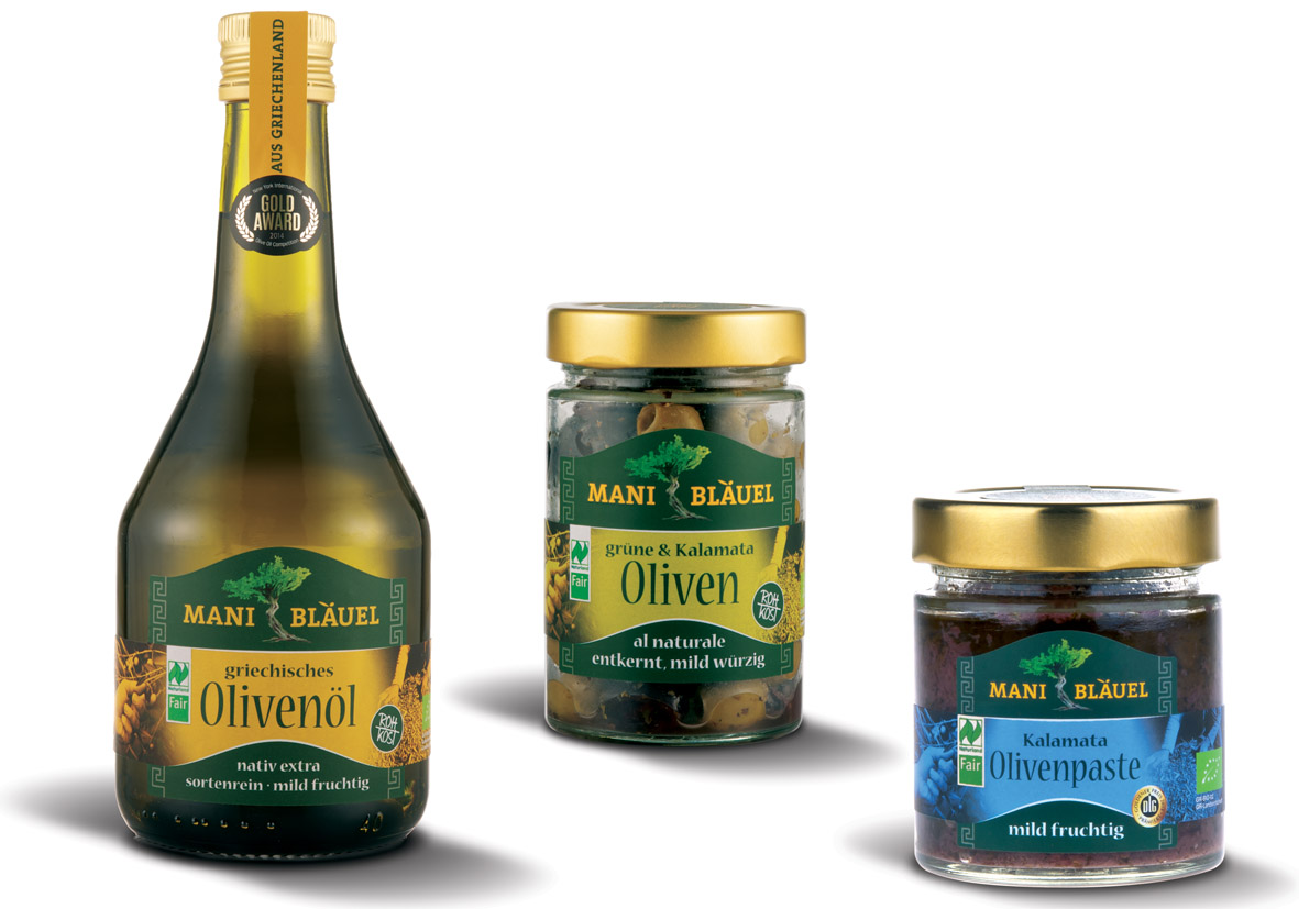 Bio-Olivenprodukte von Mani Bläuel:"frei von", vegan, bio& fair Bio-Olivenprodukte von Mani Bläuel:"frei von", vegan, bio& fair