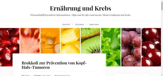 Neuer Blog ernaehrungundkrebs.info Neuer Blog ernaehrungundkrebs.info