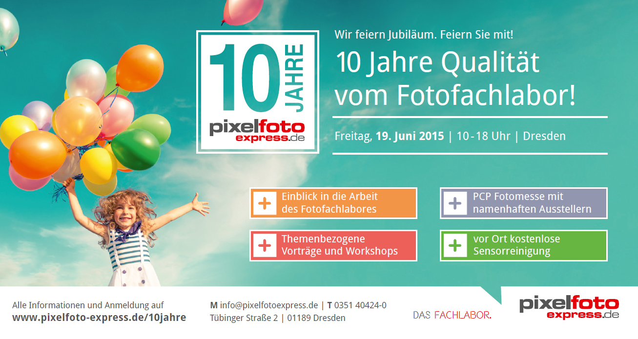 10 Jahre PixelfotoExpress - das Online Fotofachlabor.