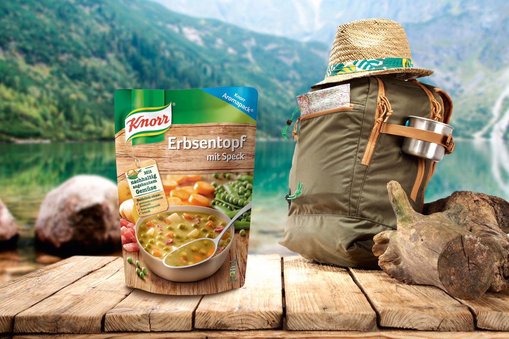 Mit den KNORR Eintöpfen draußen lecker verpflegt