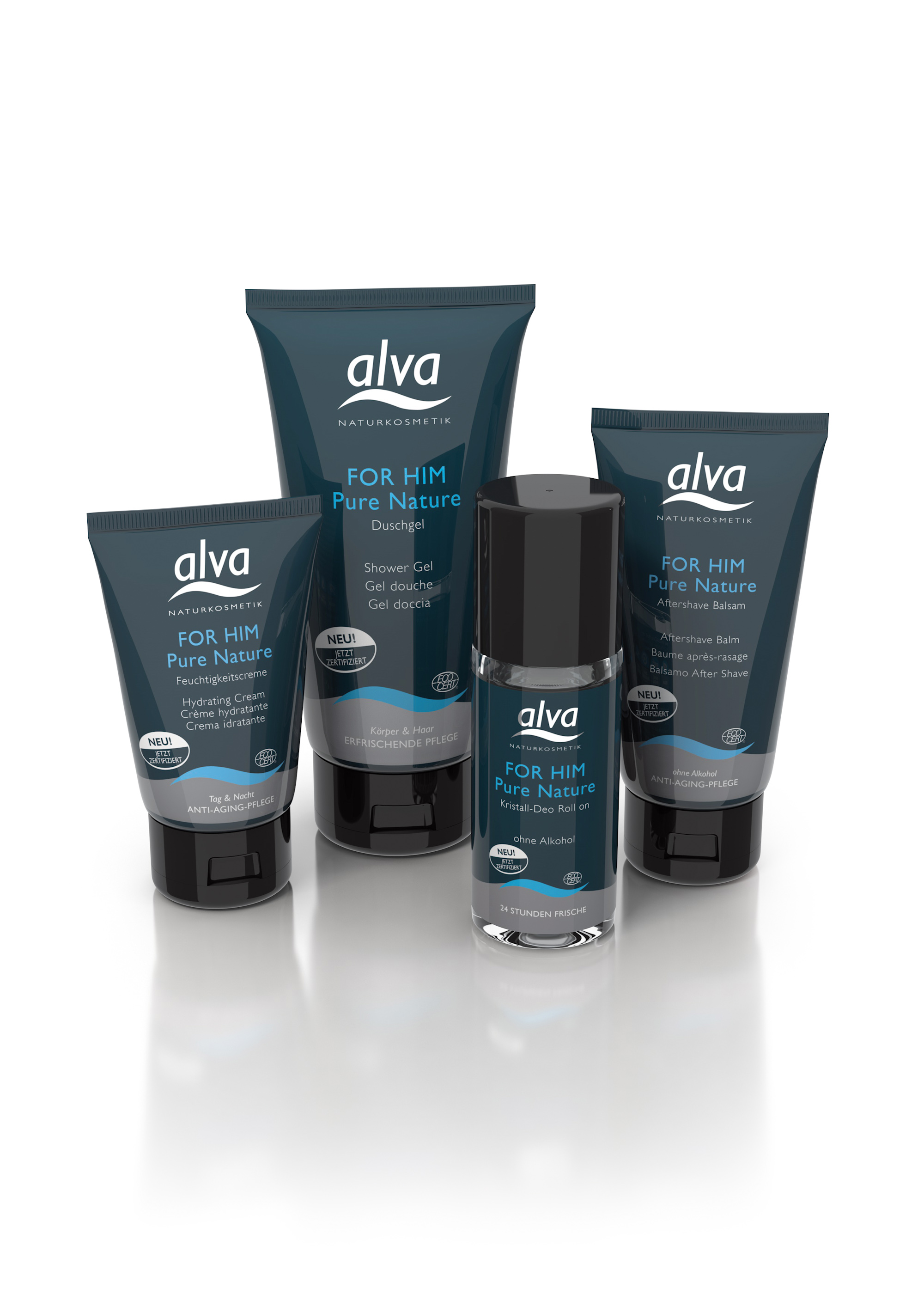 Die neuen Pflege-Produkte der FOR HIM Pure Nature-Serie von alva naturkosmetik