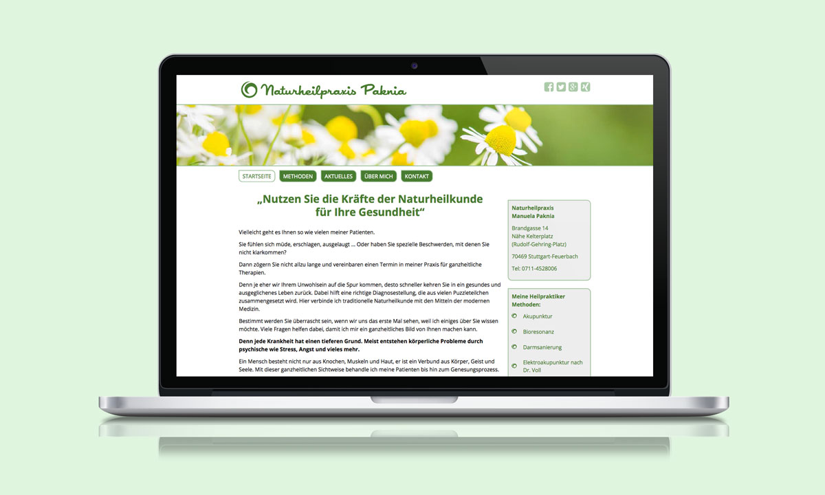 Heilpraktiker Praxis in Stuttgart mit neuer Website, mehr Informationen und vielen Tipps rund um die
