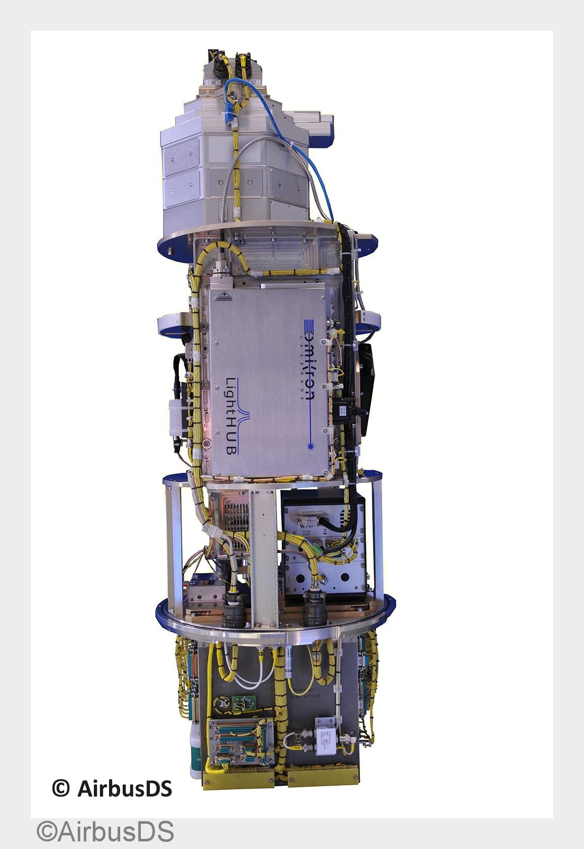 Deutscher Laser von Omicron an Bord einer Forschungsrakete (Bildquelle: AirbusDS) Deutscher Laser von Omicron an Bord einer Forschungsrakete (Bildquelle: AirbusDS)