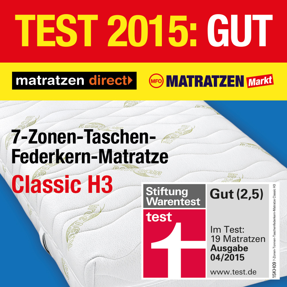 7-Zonen-Taschen-Federkern-Matratze Classic H3 7-Zonen-Taschen-Federkern-Matratze Classic H3