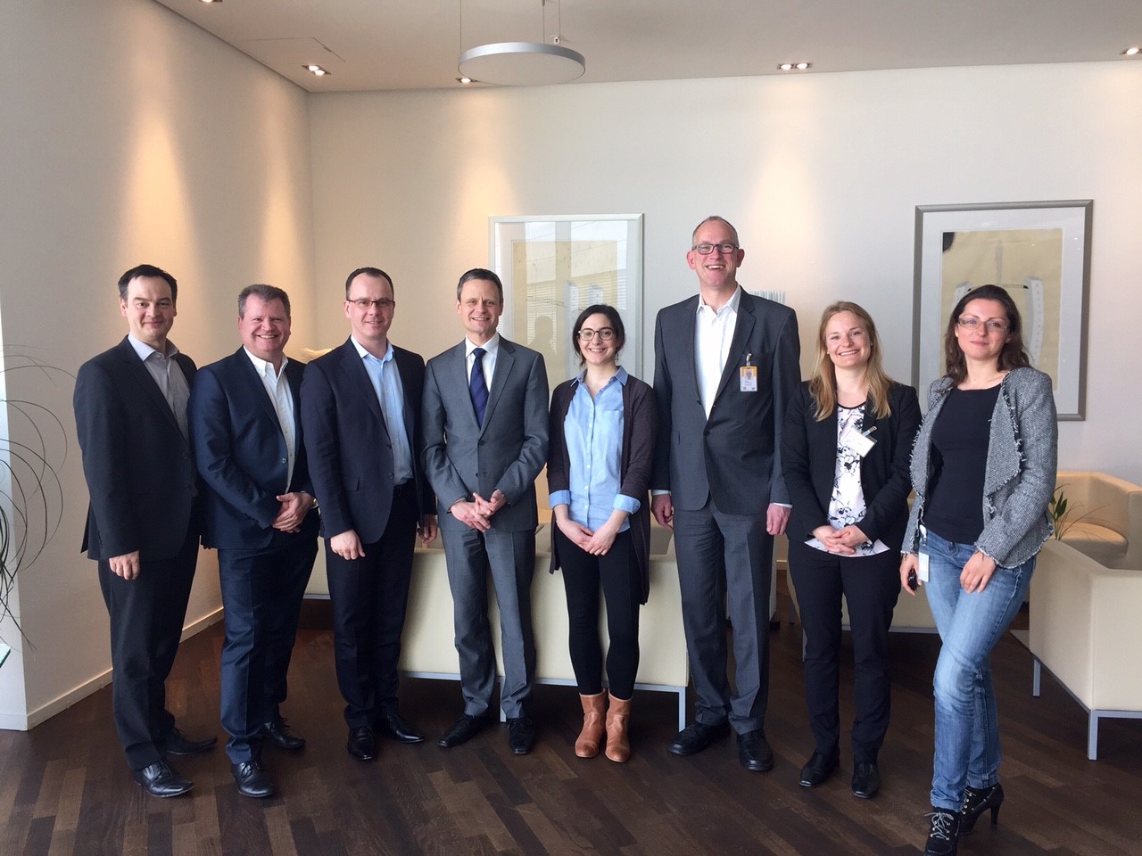 Von links: Michael Nürnberg (SAP), Prof. Dietmar Kilian (AC), Piotr Pluta (Cisco), Bernd Welz (SAP),