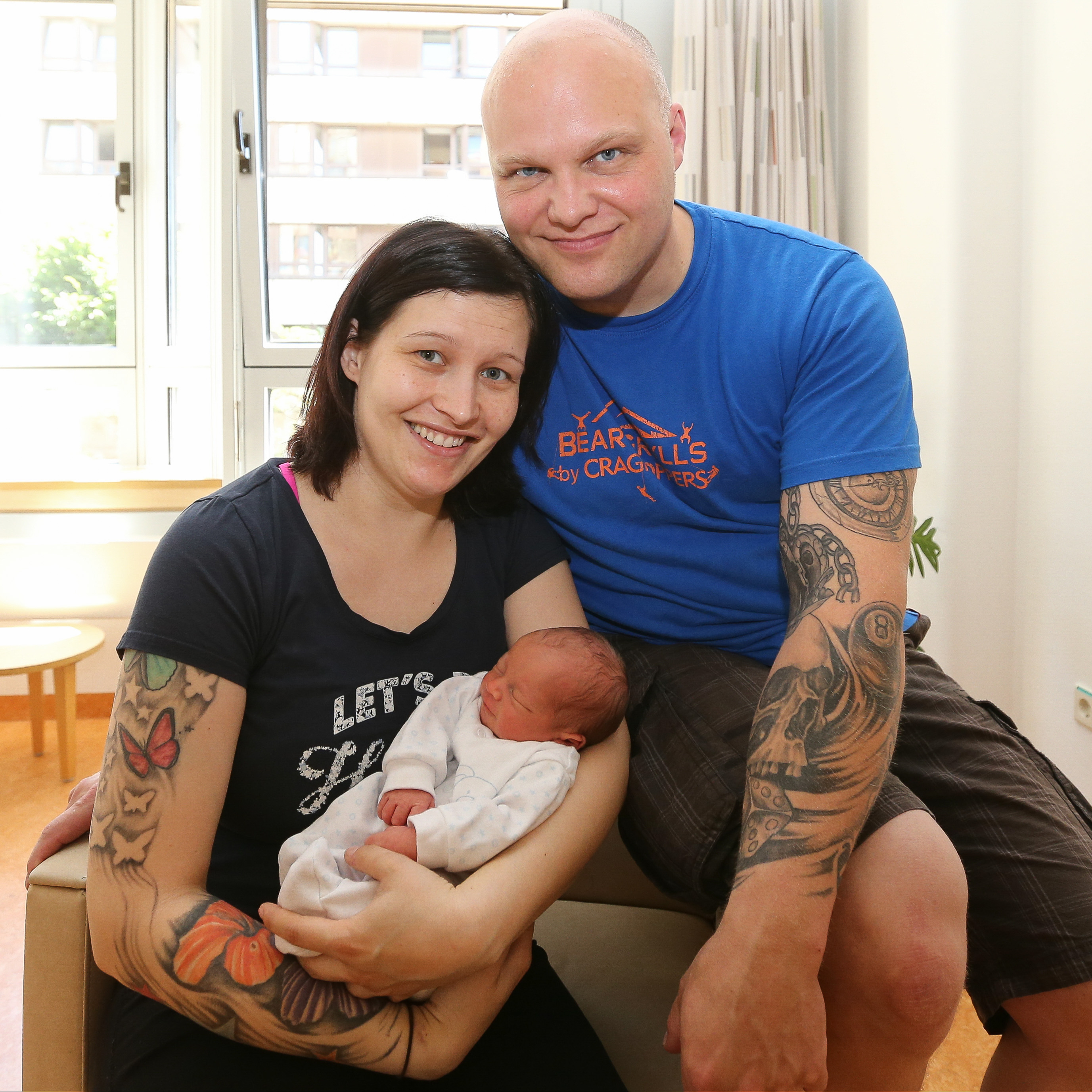 Die stolzen Eltern Kristin Braun und Andy Schilling mit 