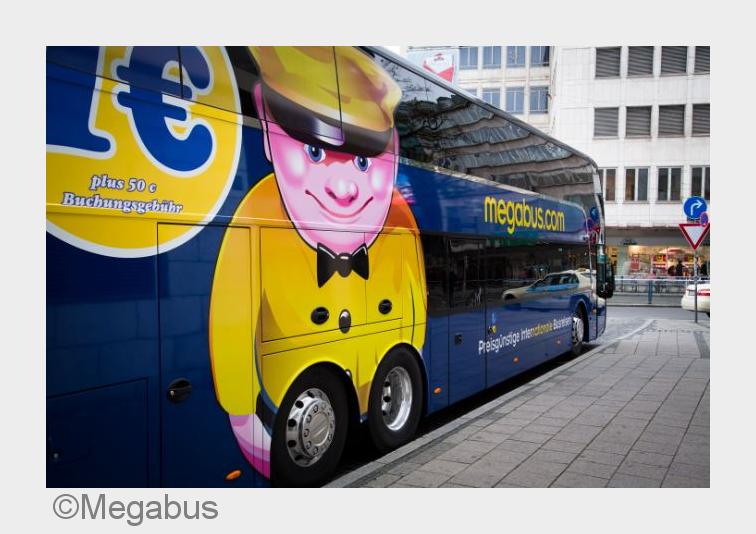 Parkender Bus von megabus.com (Bildquelle: Megabus)