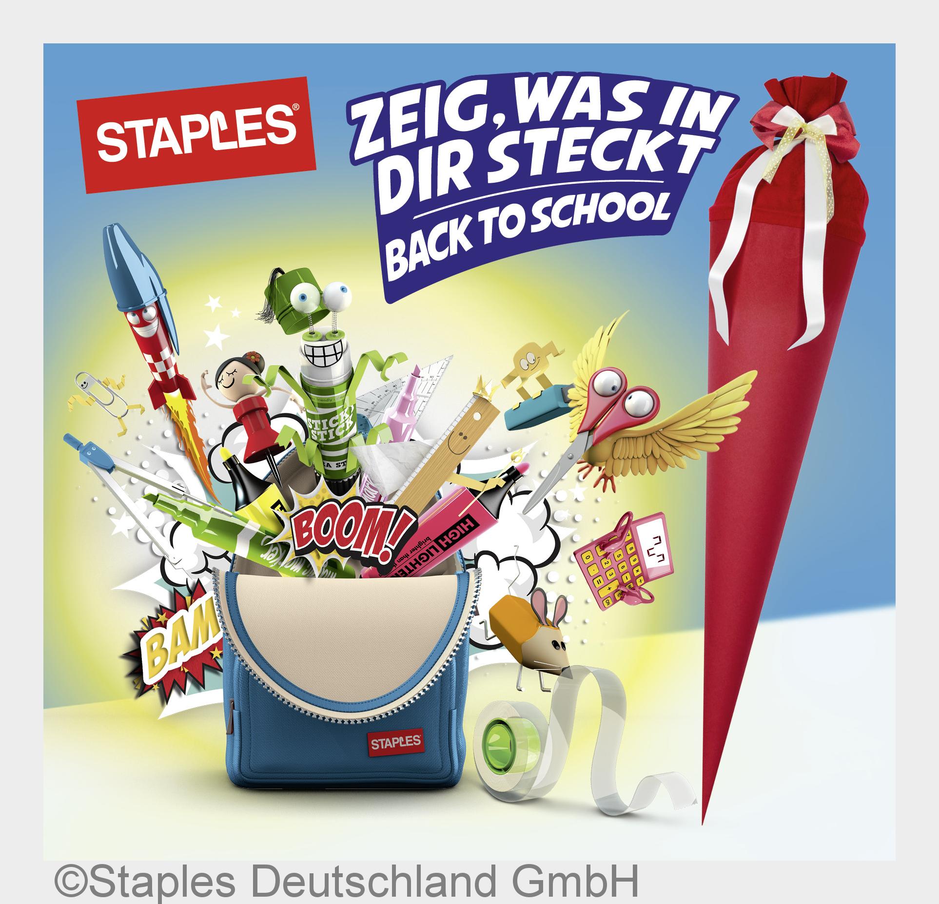 Staples Schultüten-Wettbewerb 2015: Mitmachen vor Ort bei Staples und im Internet! (Bildquelle: Stap Staples Schultüten-Wettbewerb 2015: Mitmachen vor Ort bei Staples und im Internet! (Bildquelle: Stap