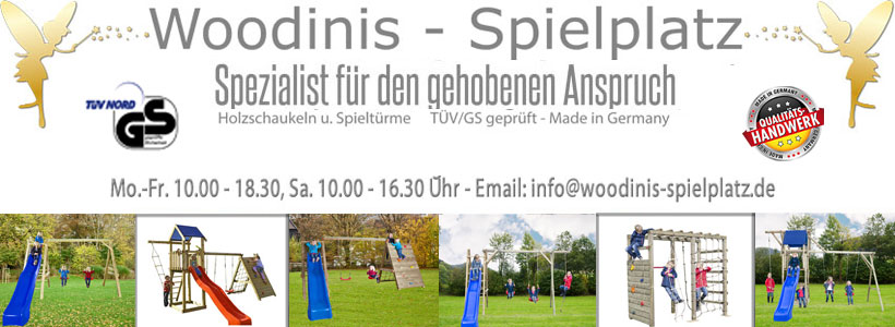 Woodinis-Spielplatz - Spezialist für Kinderspielgeräte für den gehobenen Anspruch