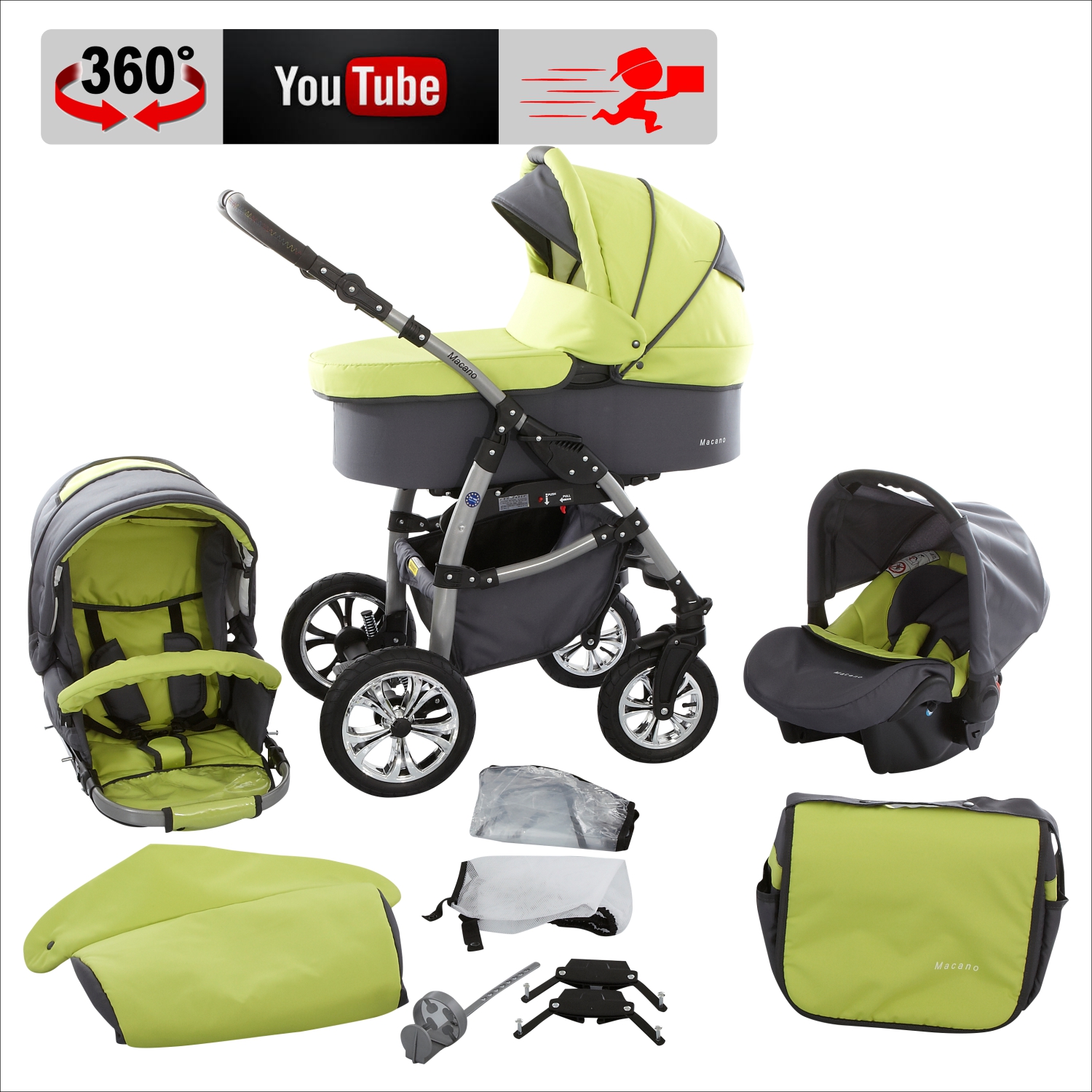 Der Macano S Kinderwagen überzeugt durch ausgefallene Designs, wundervolle Stoffe und technisches Kn