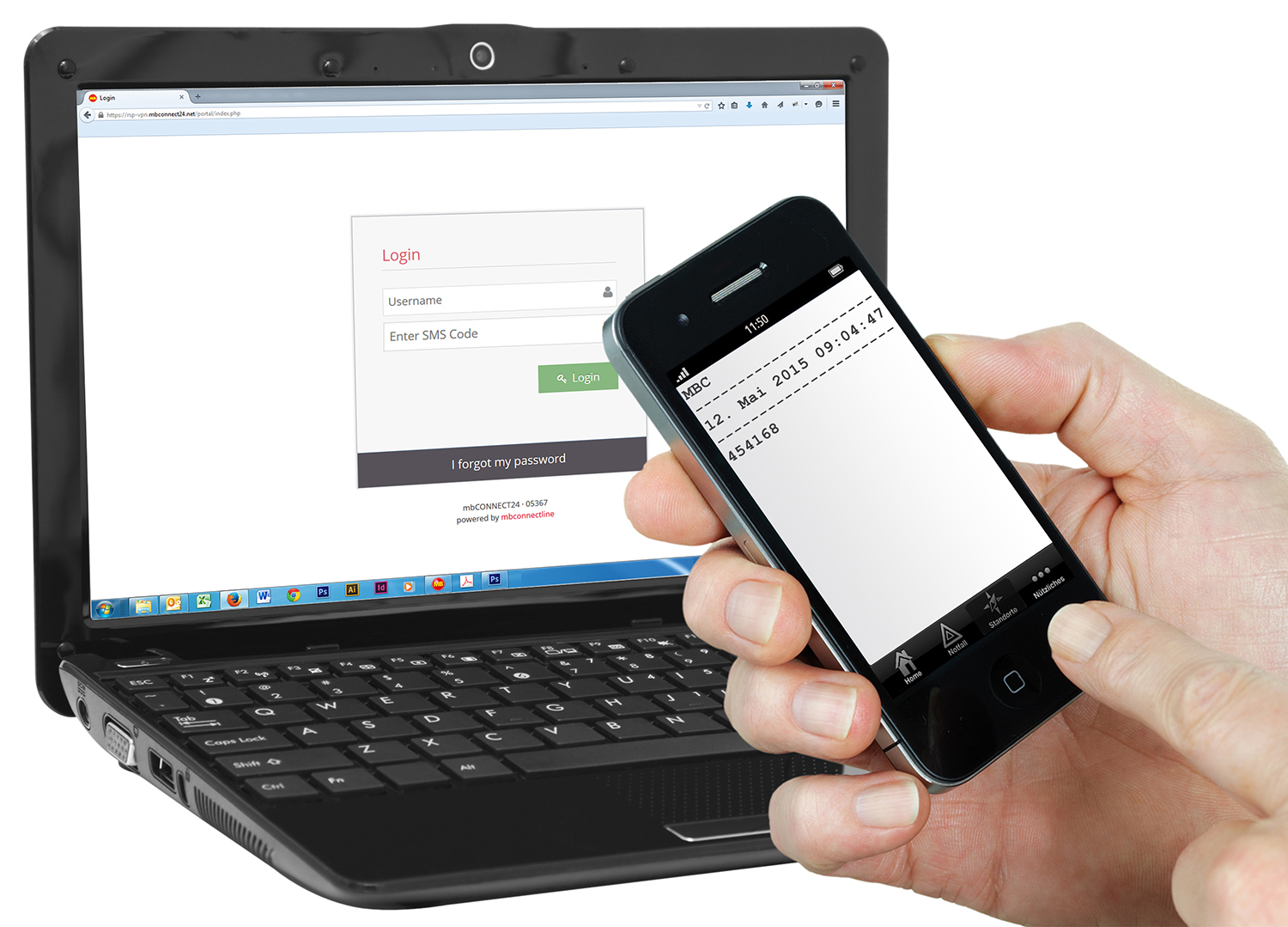 Mehr Sicherheit Dank SMS-Code, der zusätzlich zum Passwort eingegeben werden muss.