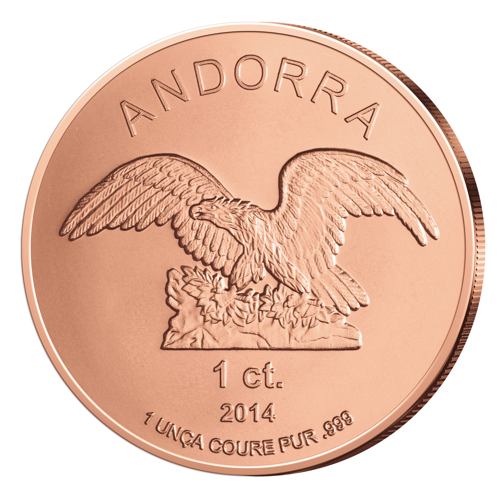 Andorra Kupfereagle 1oz Kupfer 2014 - Kupfermünze