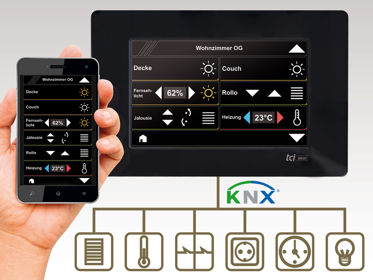 Dank mobiler Apps für Android und iOS ist die Visualisierung per Smartphone oder Tablet mit demselbe