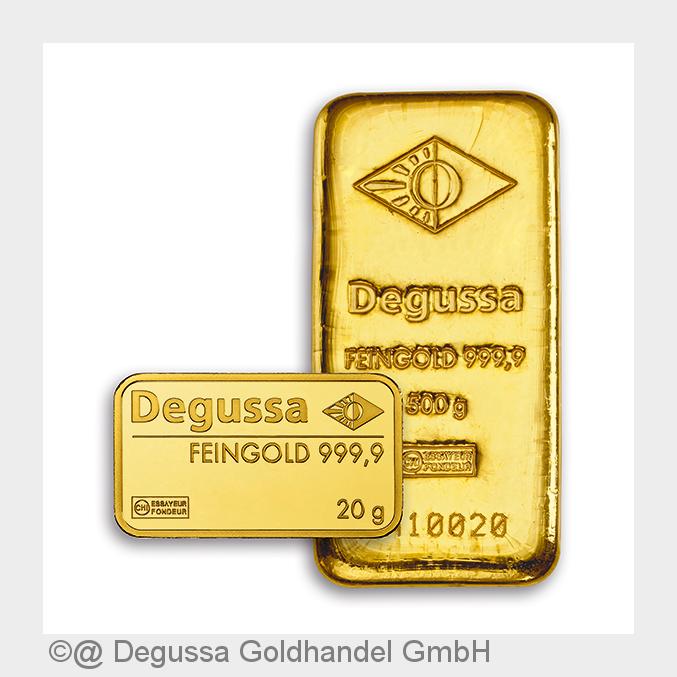 Degussa Anlagebarren Gold 500g20g (Bildquelle: @ Degussa Goldhandel GmbH)