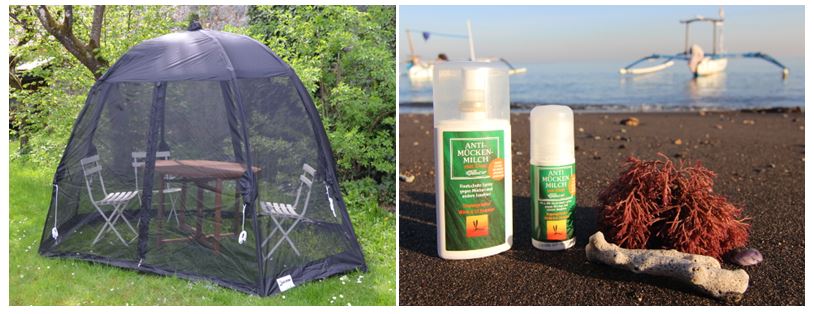 Brettschneider-Sortiment: Picnic Tent von Black Stump / JAICO Anti-Mücken-Milch als Spray u. Roll-On