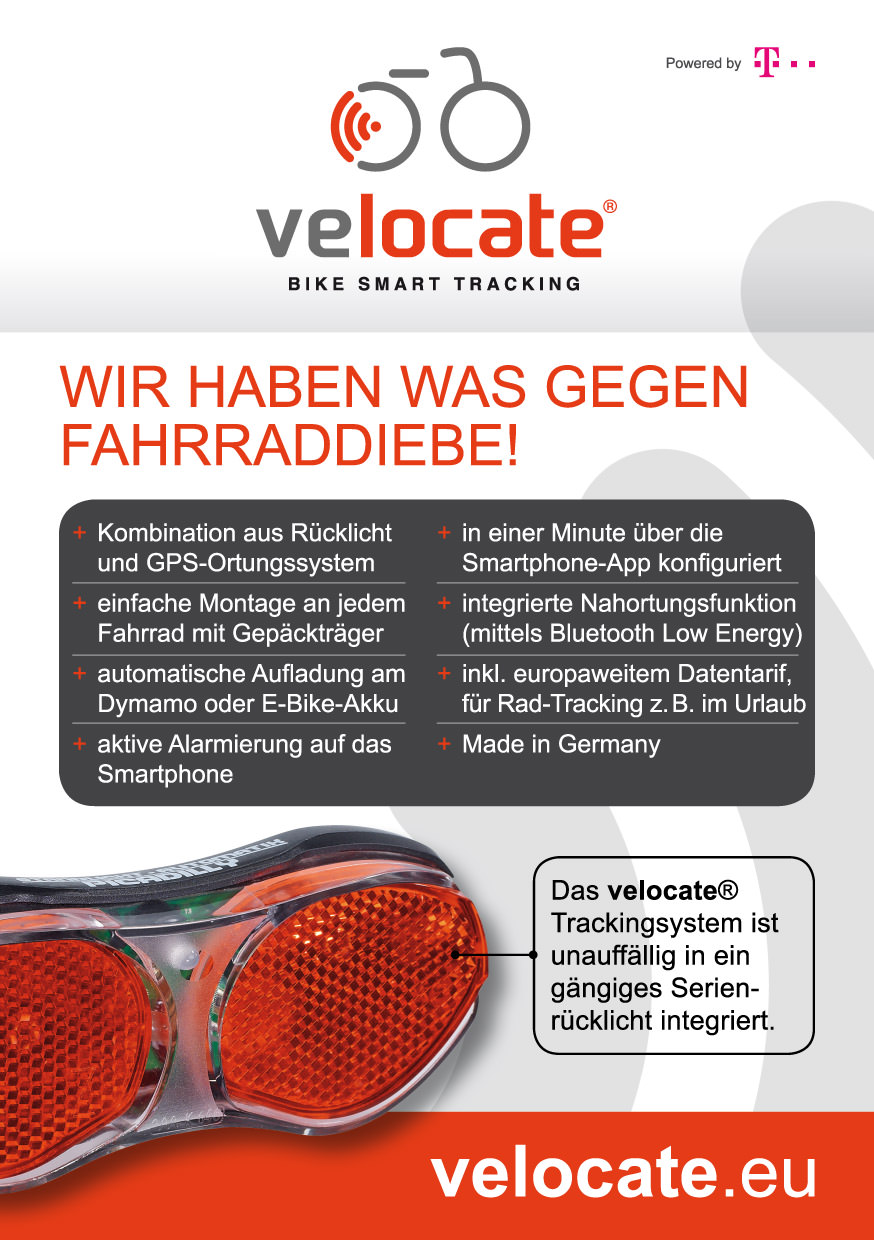 Dem Fahrrad-Diebstahl auf der Spur - VELOCATE®findet gestohlene Fahrräder wieder Dem Fahrrad-Diebstahl auf der Spur - VELOCATE®findet gestohlene Fahrräder wieder