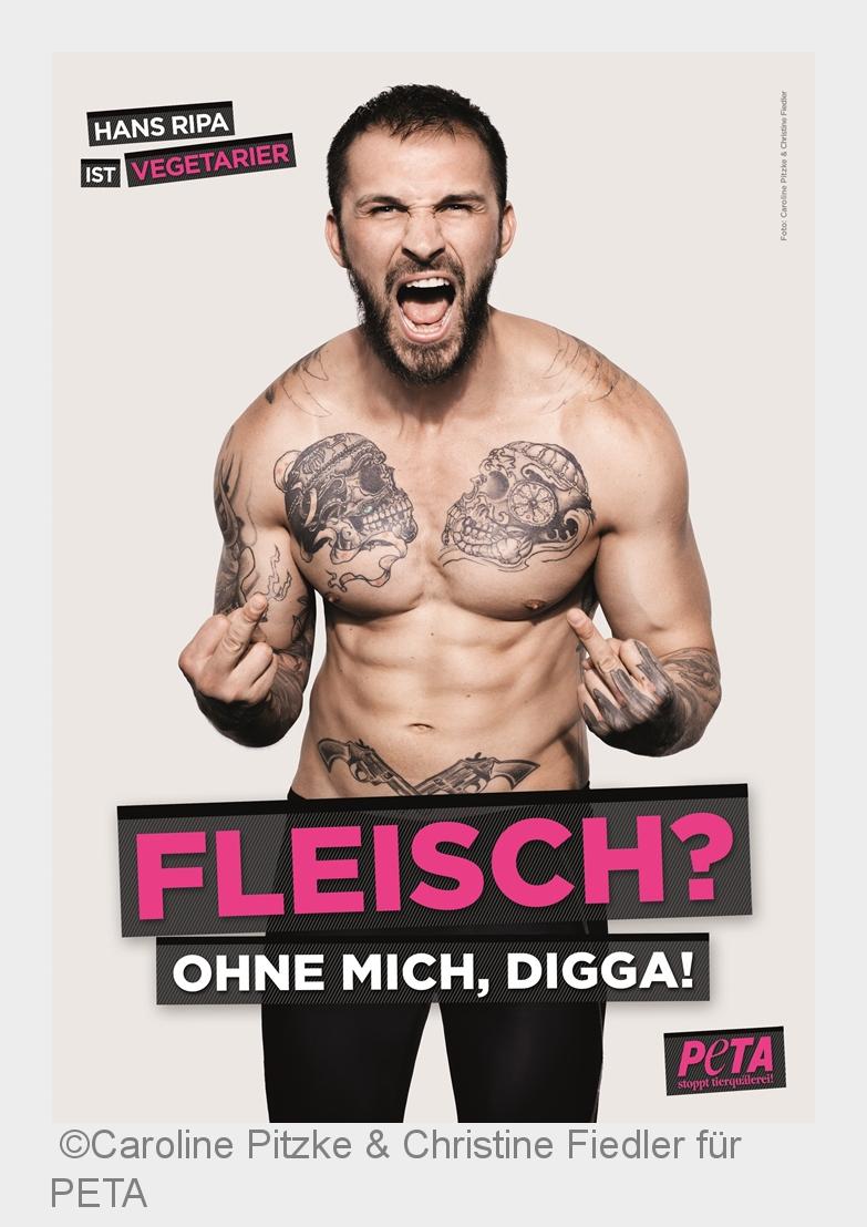Newtopia-Star Hans Ripa für PETA: Fleisch? Ohne mich Digga! (Bildquelle: Caroline Pitzke& Christ
