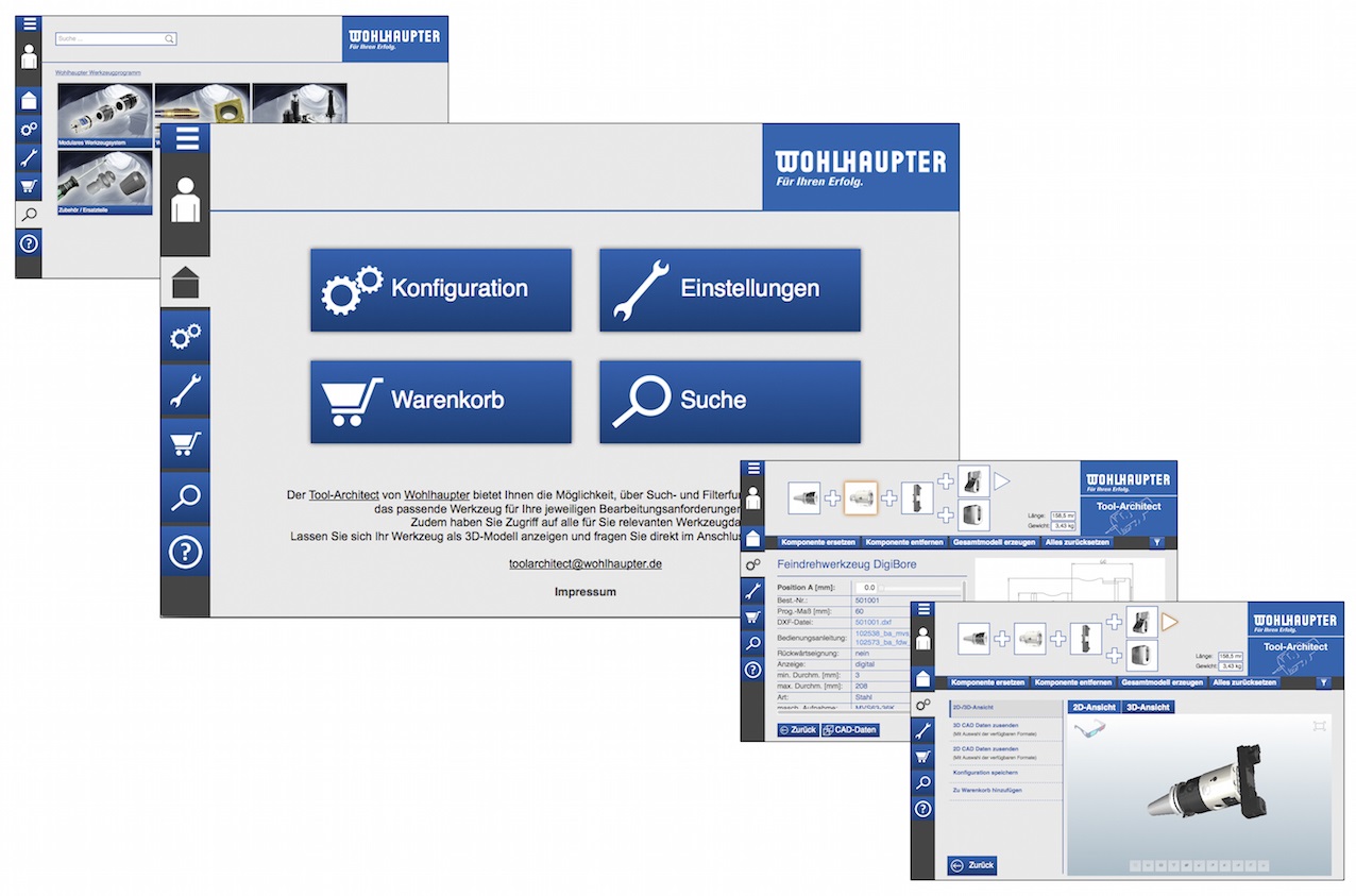Der innovative, webbasierte Werkzeugkonfigurator tool-achitect.de von Wohlhaupter. Der innovative, webbasierte Werkzeugkonfigurator tool-achitect.de von Wohlhaupter.