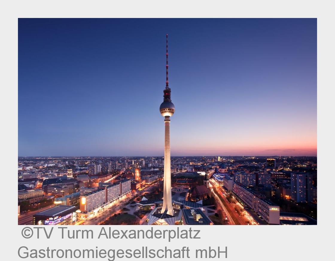 Sicht auf den Fernsehturm (Bildquelle: TV Turm Alexanderplatz Gastronomiegesellschaft mbH)