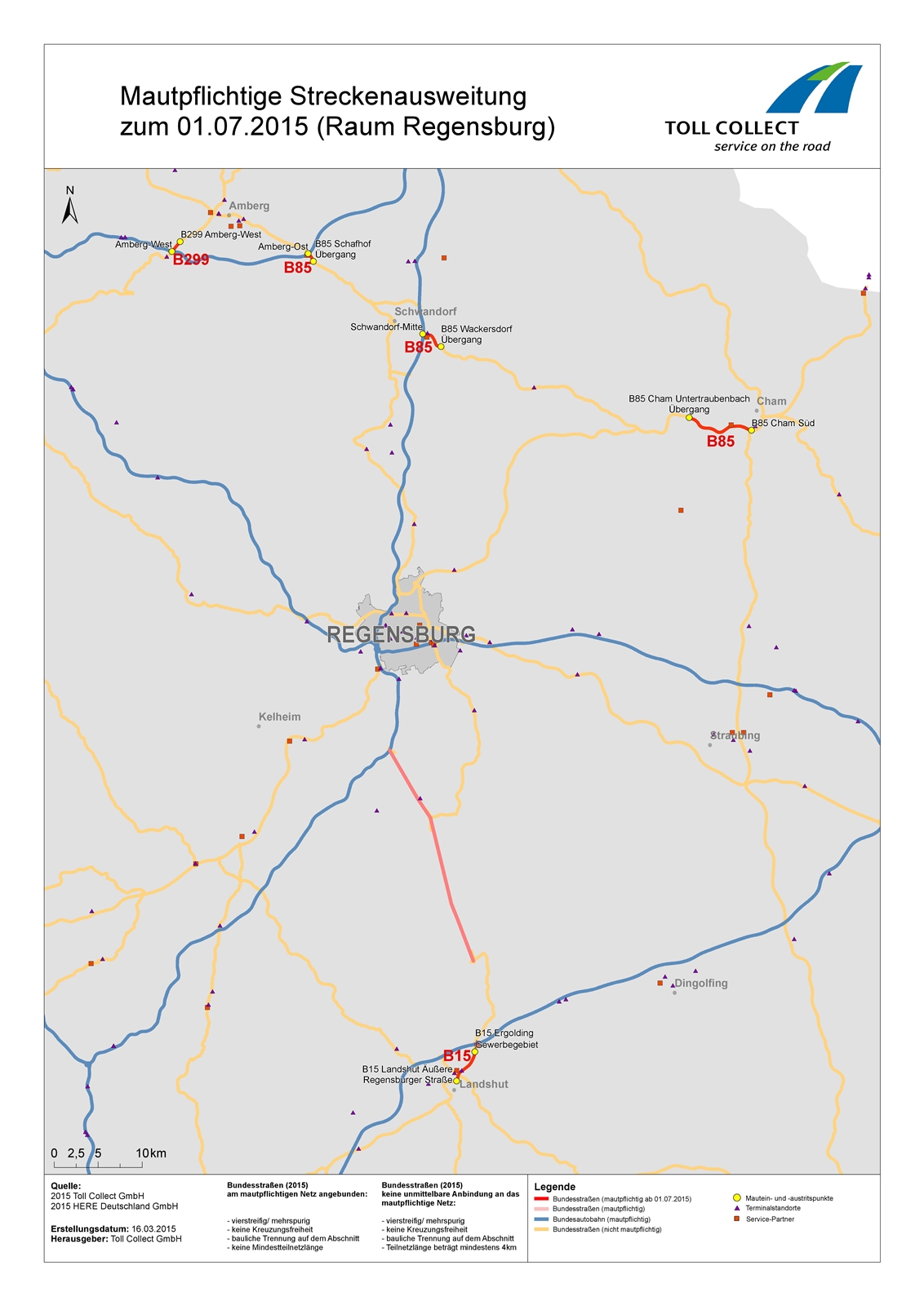 Mautpflichtige Streckenausweitungen im Raum Regensburg. Mautpflichtige Streckenausweitungen im Raum Regensburg.